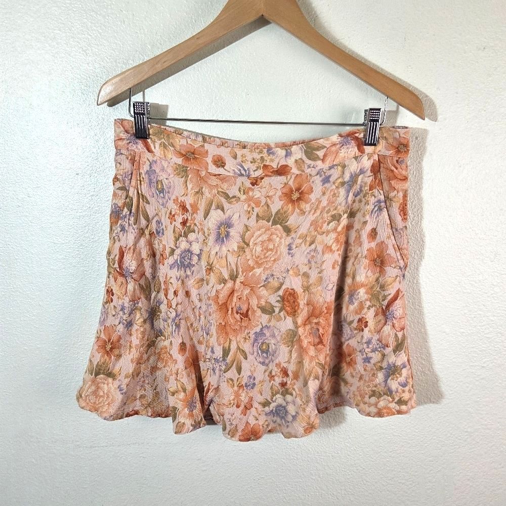 American Eagle Old Americana Floral Viscose Mini Skirt Womens Size L